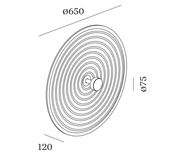 Applique murale, Tapis Soft 1.0, gris marbre, LED, dim, 3000K, 390 lm, L65cm, H65cm - Wever&Ducré