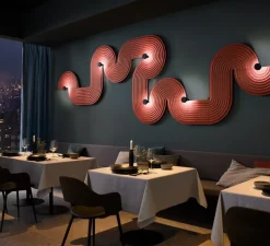 Applique murale, Tapis SOFT 4.0, rouge, LED, 3000K, dim, TRIAC, L32,5cm, H65cm - Wever&Ducré