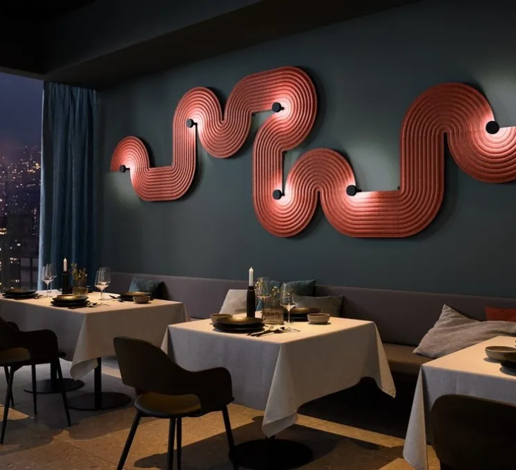 Applique murale, Tapis SOFT 4.0, rouge, LED, 3000K, dim, TRIAC, L32,5cm, H65cm - Wever&Ducré