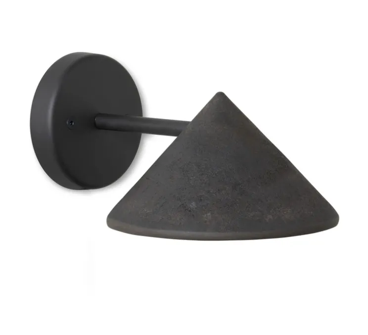 Applique murale, Terra, noir, marc de café recyclé, L17,5cm, H12cm - Mater