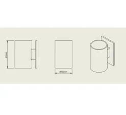Applique murale, Terra WT, rouge/lignes, IP44, LED, dim, 2700K, 800 lm, Ø13cm, H21cm - Pott