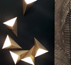 Applique murale, Tetra, laiton satiné, LED, L26cm, H31cm - CVL