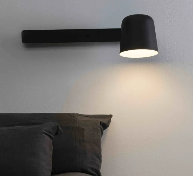 Applique murale, Tila, noir, L46 cm, H 14,50cm - FARO