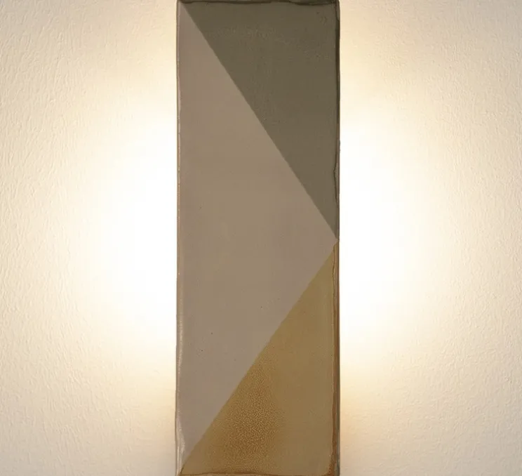 Applique murale, Tile VJ, vert, jaune, L10cm, H30cm - Violaine D'Harcourt