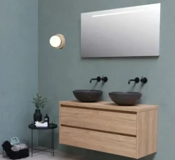 Applique murale, Tivoli, travertin & opalin, IP44, Ø16,5cm, P14,8cm - Nedgis