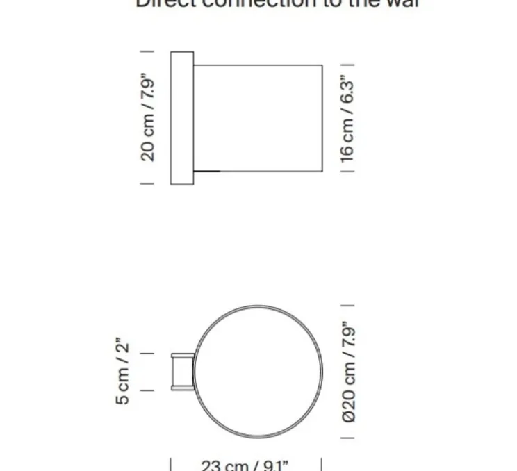 Applique murale, TMM Corto, hêtre, abat-jour blanc, L20cm, H3cm - Santa & Cole