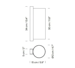 Applique murale, TMM Largo, hêtre, abat-jour beige, L12cm, H34cm - Santa & Cole