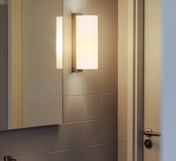 Applique murale, TMM Metalico, blanc, nickel satiné, LED, 2700K, 470 lm, L12cm, H34cm - Santa & Cole