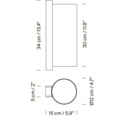 Applique murale, TMM Metalico, blanc, nickel satiné, LED, 2700K, 470 lm, L12cm, H34cm - Santa & Cole