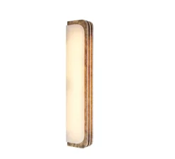 Applique murale, Toast 570, bronze patiné, albâtre veines blanches, 2700K, 1000lm, L57cm, H7cm - Entrelacs