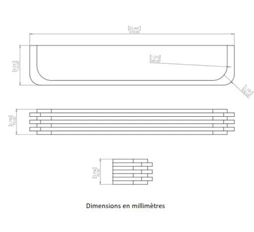 Applique murale, Toast 570, bronze patiné, albâtre veines blanches, 2700K, 1000lm, L57cm, H7cm - Entrelacs