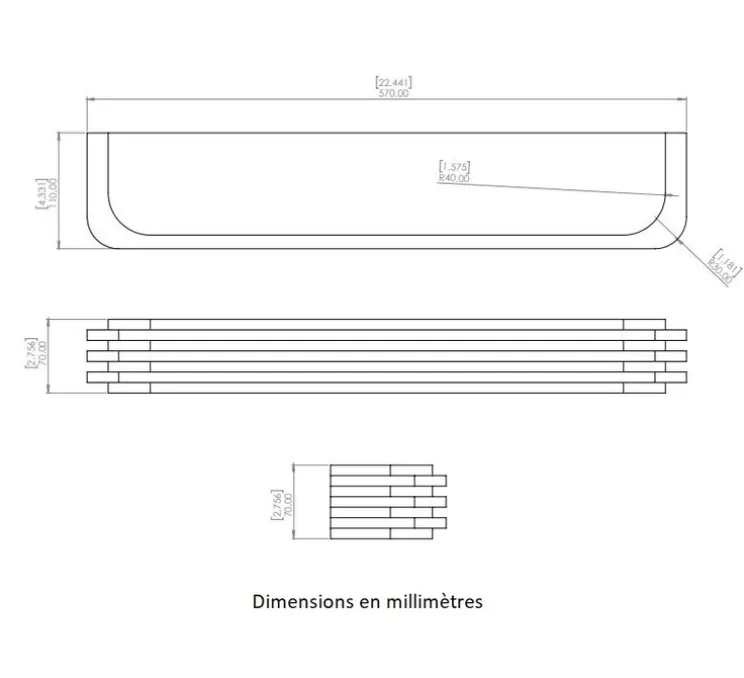 Applique murale, Toast 570, bronze patiné, albâtre veines blanches, 2700K, 1000lm, L57cm, H7cm - Entrelacs
