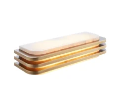 Applique murale, Toast 370, bronze patiné, albâtre veines blanches, 2200k, 270lm, L37cm, H7cm - Entrelacs