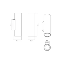 Applique murale, Tobo W65, noir, laiton, Ø6,5cm, H22cm - DCW éditions Paris