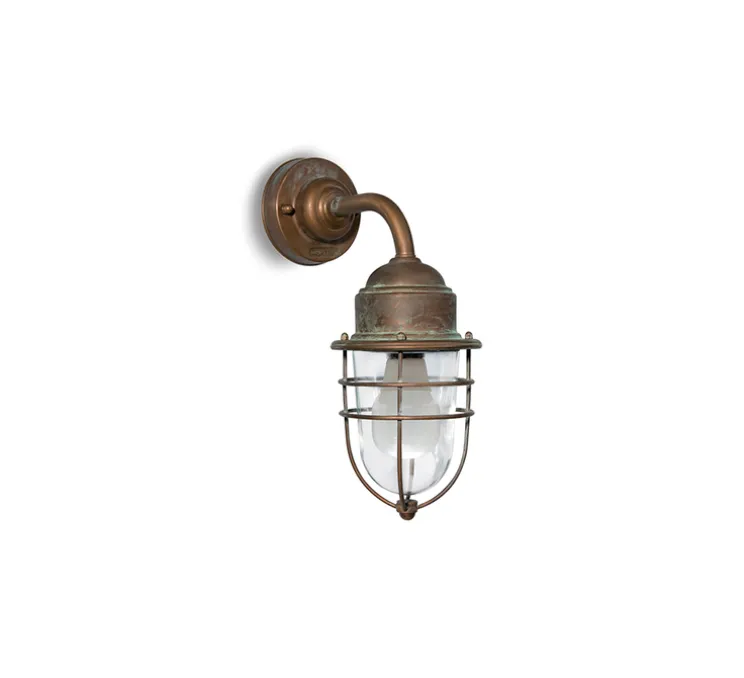 Applique murale, Torcia 1853, Laiton vieilli, IP44, L15cm, H36cm - Moretti Luce