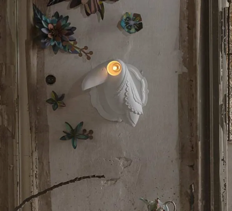 Applique murale, Toucan, Cubano, blanc, L47cm, H45cm - Karman