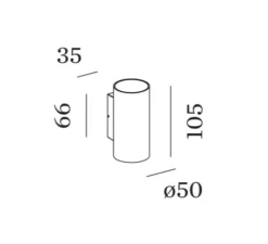 Applique murale, Tram 2.0, noir, IP65, LED, dim, 3000K, 720 lm, Ø5cm, H10,5cm - Wever&Ducré