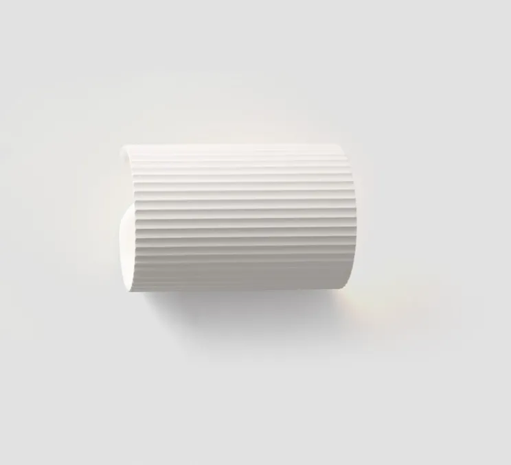 Applique murale, Trama 1L, plâtre blanc, Ø12cm, H18cm - Faro