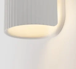 Applique murale, Trama 1L, plâtre blanc, Ø12cm, H18cm - Faro