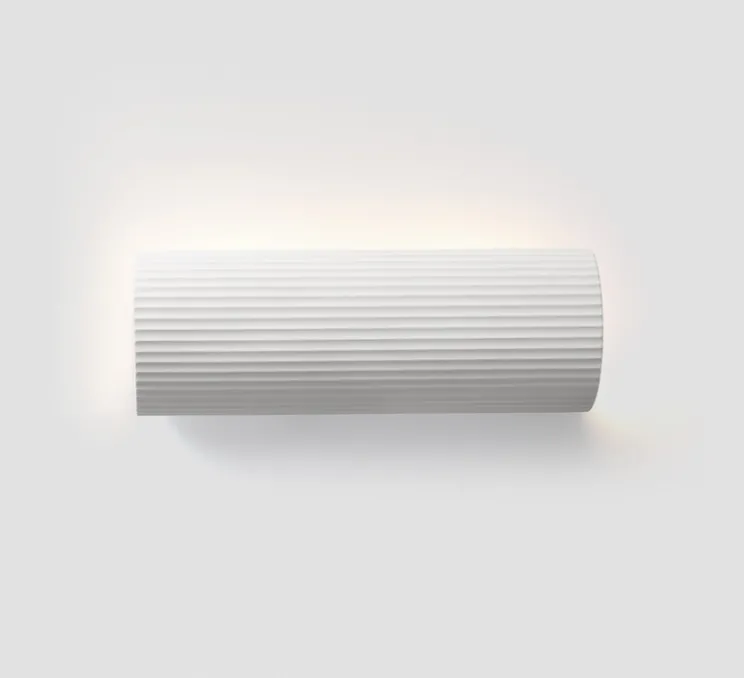 Applique murale, Trama 2L, plâtre blanc, Ø11,2cm, H32cm - Faro