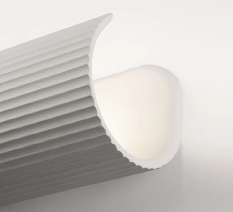 Applique murale, Trama 2L, plâtre blanc, Ø11,2cm, H32cm - Faro