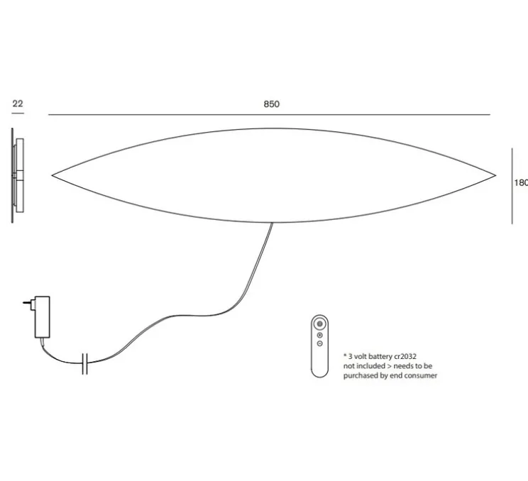 Applique murale, Tramonto 04, rouge, LED, dim, K, 2500 lm, L18cm, H85cm - Valerie_Objects