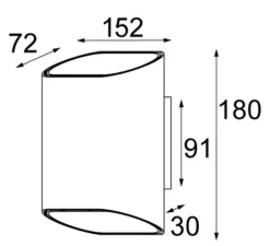 Applique murale, Trapz, blanc, or, LED, 2700K, 900lm, L15,2cm, H18cm - Modular