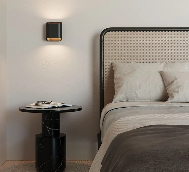 Applique murale, Trapz, noir (intérieur or), LED, dim, 2700k, 900 lm, L15,2cm, H18cm - Modular