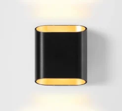 Applique murale, Trapz, noir (intérieur or), LED, dim, 2700k, 900 lm, L15,2cm, H18cm - Modular