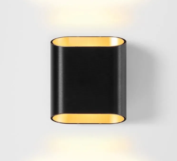 Applique murale, Trapz, noir (intérieur or), LED, dim, 2700k, 900 lm, L15,2cm, H18cm - Modular