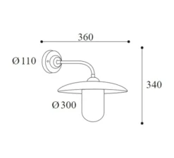 Applique murale, Trasimeno 1345, cuivre laiton vieilli, IP44, Ø30cm, H34cm - Moretti Luce