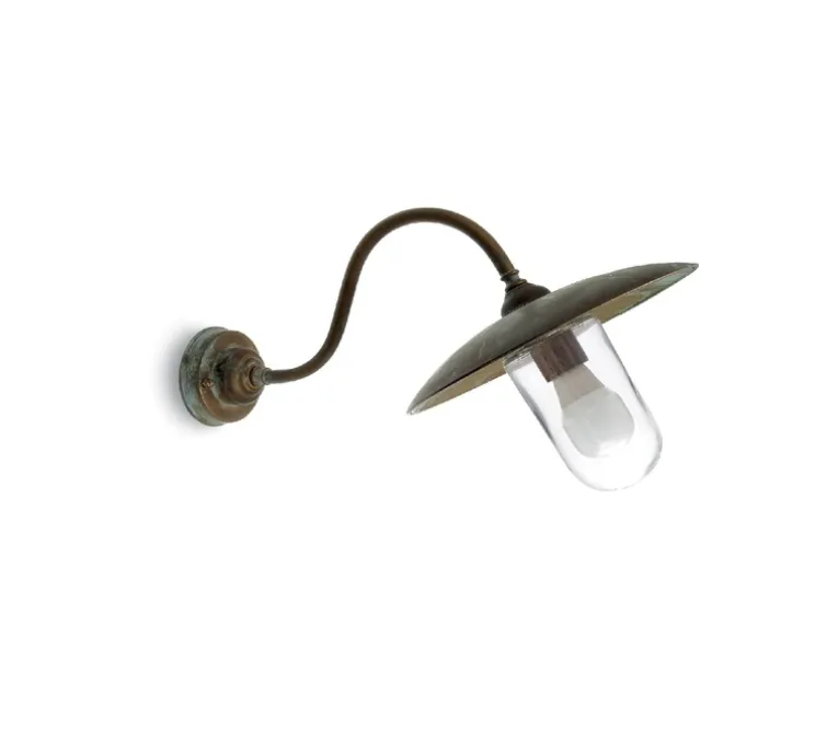 Applique murale, Trasimeno 1341, Laiton vieilli, IP44, Ø30cm, L54cm, H34cm - Moretti Luce