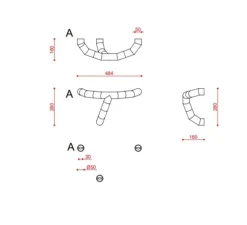Applique murale, Tratti 566.41, nylon naturel, nickel opaque, IP40, LED, dim, 2700K, 950 lm, L48,4cm, H28cm - Tooy