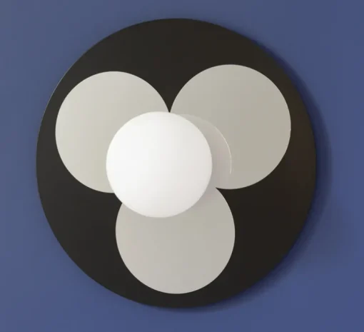 Applique murale, Trèfle, argent, Ø40cm, H17cm - Magic Circus