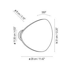 Applique murale, Tria 03, blanc, LED, 2700K, 1920lm, L29cm, H31cm - Bover