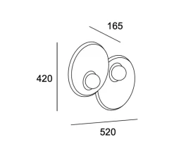 Applique murale, Trip double, blanc, L52cm, H42cm - LEDs C4