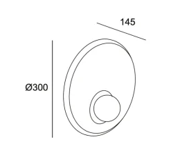 Applique murale, Trip simple, noir, Ø30cm, P14,5cm - LEDs C4