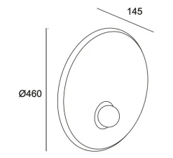 Applique murale, Trip simple, noir, Ø60cm, P14,5cm - LEDs C4