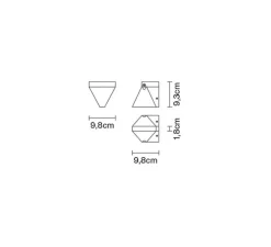 Applique murale, Tripla F41, aluminium, LED, Ø9,8cm, H9,3cm - Fabbian