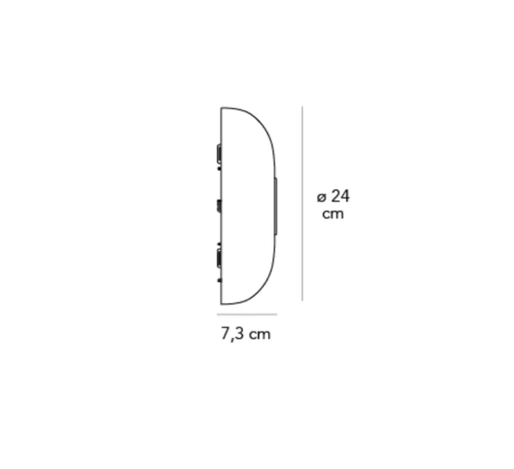 Applique murale, Tropico Piccola, noir, LED, 3000K, 2200lm, Ø24cm, H7,3cm - Fontanaarte