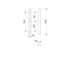 Applique murale, Tub 45, Albâtre, LED, 2700K, 235lm, Ø4cm, H45cm - Contain