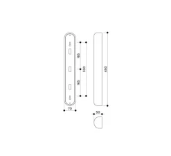 Applique murale, Tub Wide 45, 24V, Albâtre, L7cm, H45cm - Contain