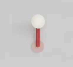 Applique murale, Tube with globes and cone Concept D, rouge et rose, Ø13,5cm, H32cm - Atelier Areti