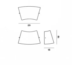 Applique murale, Tutu, verre soufflé, blanc, L29cm, H18cm - Foscarini