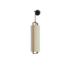 Applique murale, Twiggy, blanc crème, cadre cuivré, L12,5cm, H68cm - DesignHeure