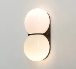 Applique murale, Twin 1.0, Blanc, noir oxydé, Ø15cm, H28cm - SkLO Studio