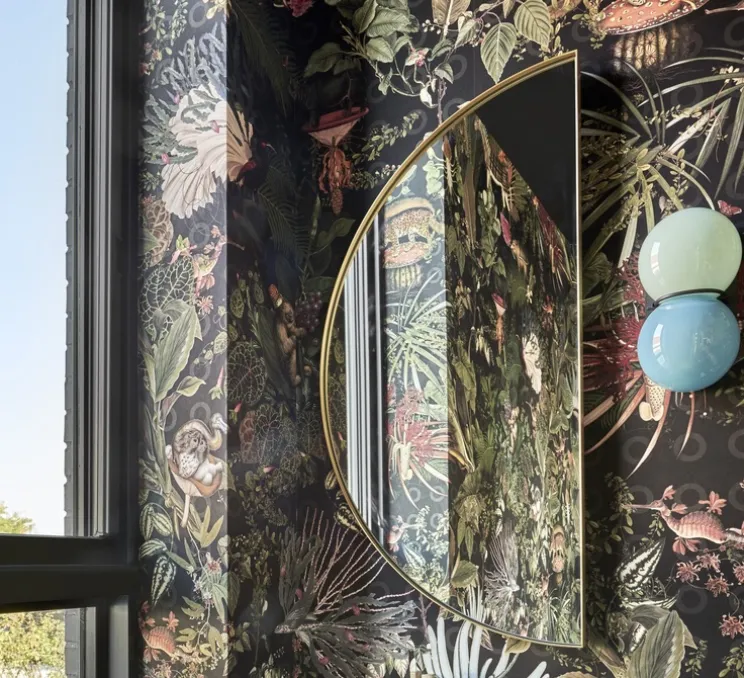 Applique murale, Twin 1.0, Bleu, noir oxydé, Ø15cm, H28cm - SkLO Studio