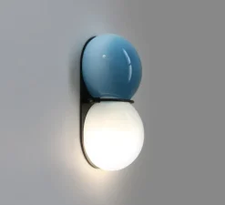 Applique murale, Twin 1.0, Bleu, noir oxydé, Ø15cm, H28cm - SkLO Studio