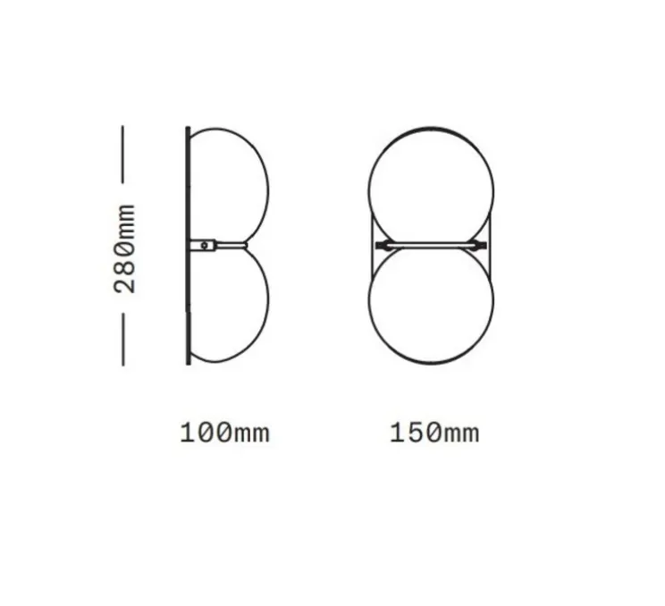 Applique murale, Twin 1.0, Bleu, noir oxydé, Ø15cm, H28cm - SkLO Studio