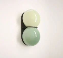 Applique murale, Twin 1.0, Vert, noir oxydé, Ø15cm, H28cm - SkLO Studio